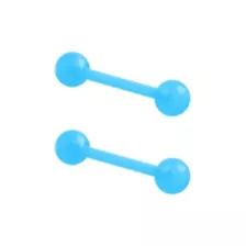 Glow in the Dark Blue Bioflex Nipple Barbells - 14 Gauge at Spencer's