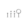 Multi-Pack CZ Silvertone Hoop Labret Lip Rings 4 Pack - 16 Gauge at Spencer's