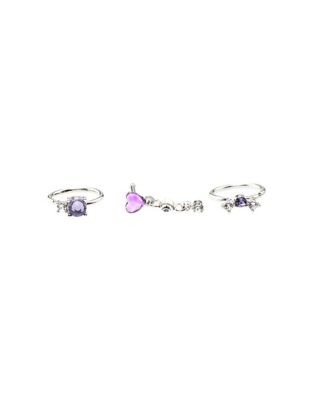 Multi-Pack CZ Purple Hoop Nose Rings and Nose Pin 3 Pack - 18 Gauge ...