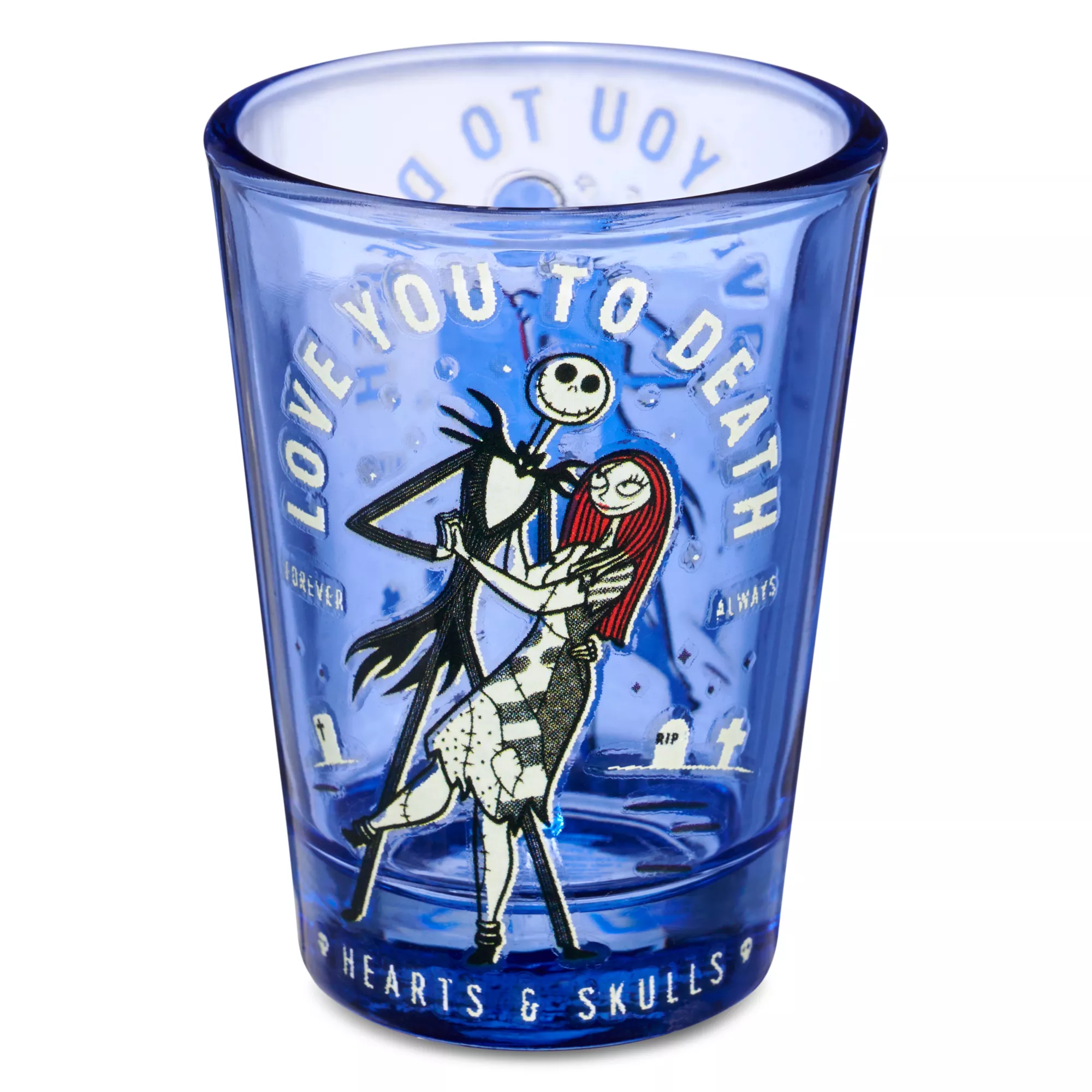 Jack Skellington and Sally Love You to Death Mini Glass 1.5 oz - The Nightmare Before Christmas at Spencer's