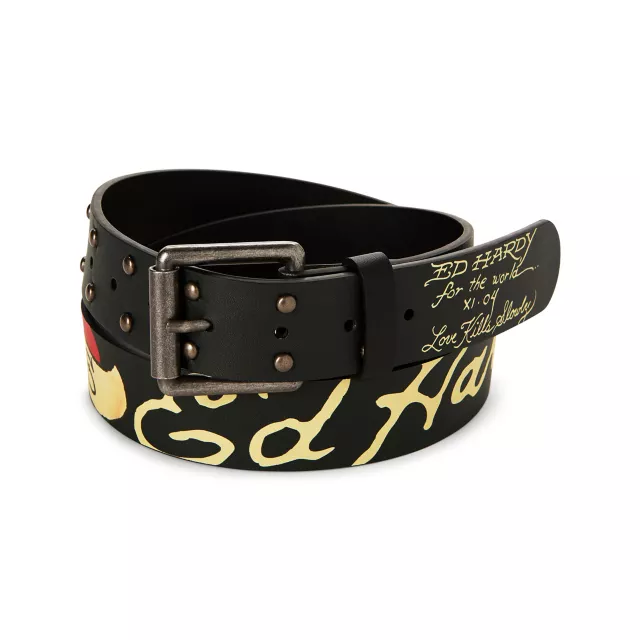 Ed Hardy mens True Love hotsell belt with spikes