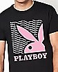 Wavy Pink Playboy Bunny T Shirt