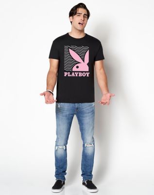Wavy Pink Playboy Bunny T Shirt