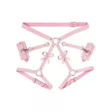 Pink Bondage Harness with Bows at Spencer's