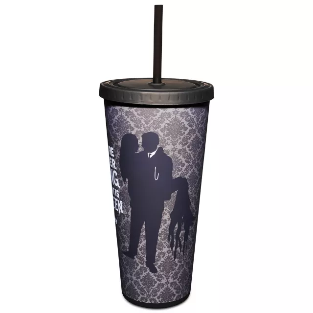Morticia and Gomez Cup with Straw 24 oz. - The Addams Family at Spencer's