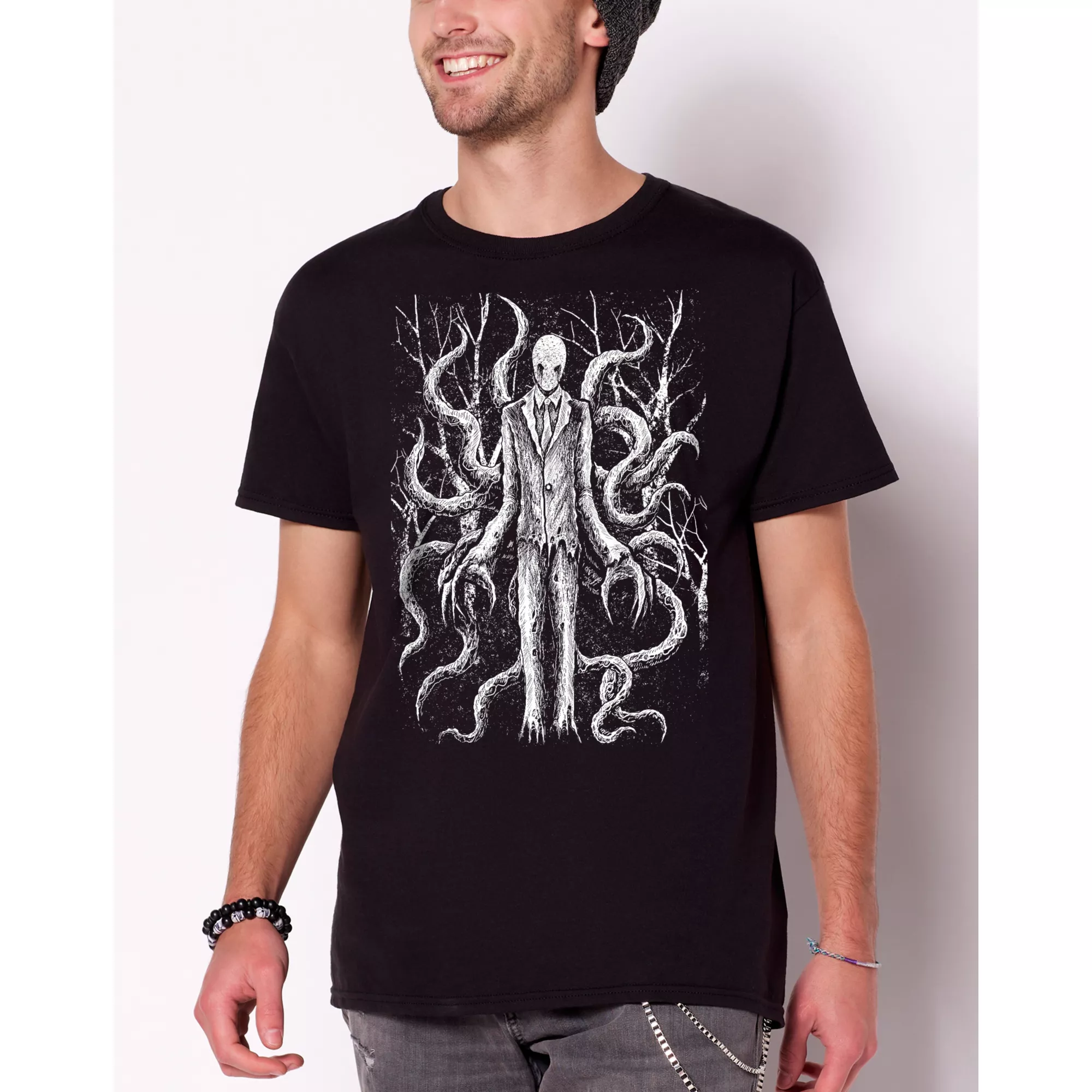 Black Slender Man T Shirt at Spencer's