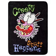 Creepy Stuff Courage the Cowardly Dog Reversible Fleece Blanket at Spencer's