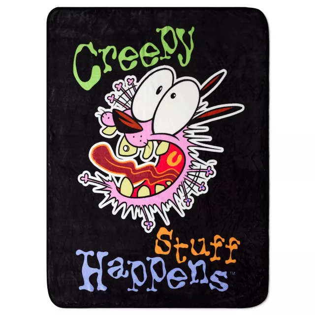 Creepy Stuff Courage the Cowardly Dog Reversible Fleece Blanket at Spencer's