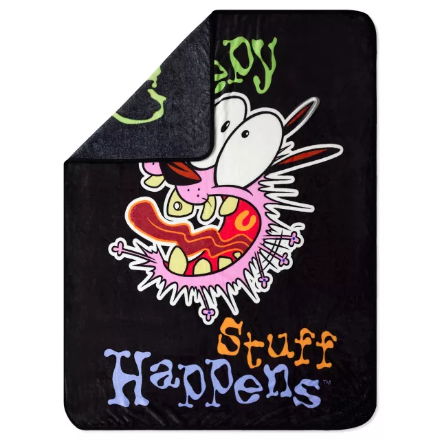 Creepy Stuff Courage the Cowardly Dog Reversible Fleece Blanket at Spencer's