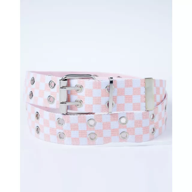 Pink and White Checkered Belt at Spencer's