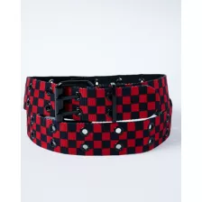 Red and Black Checkered Belt at Spencer's