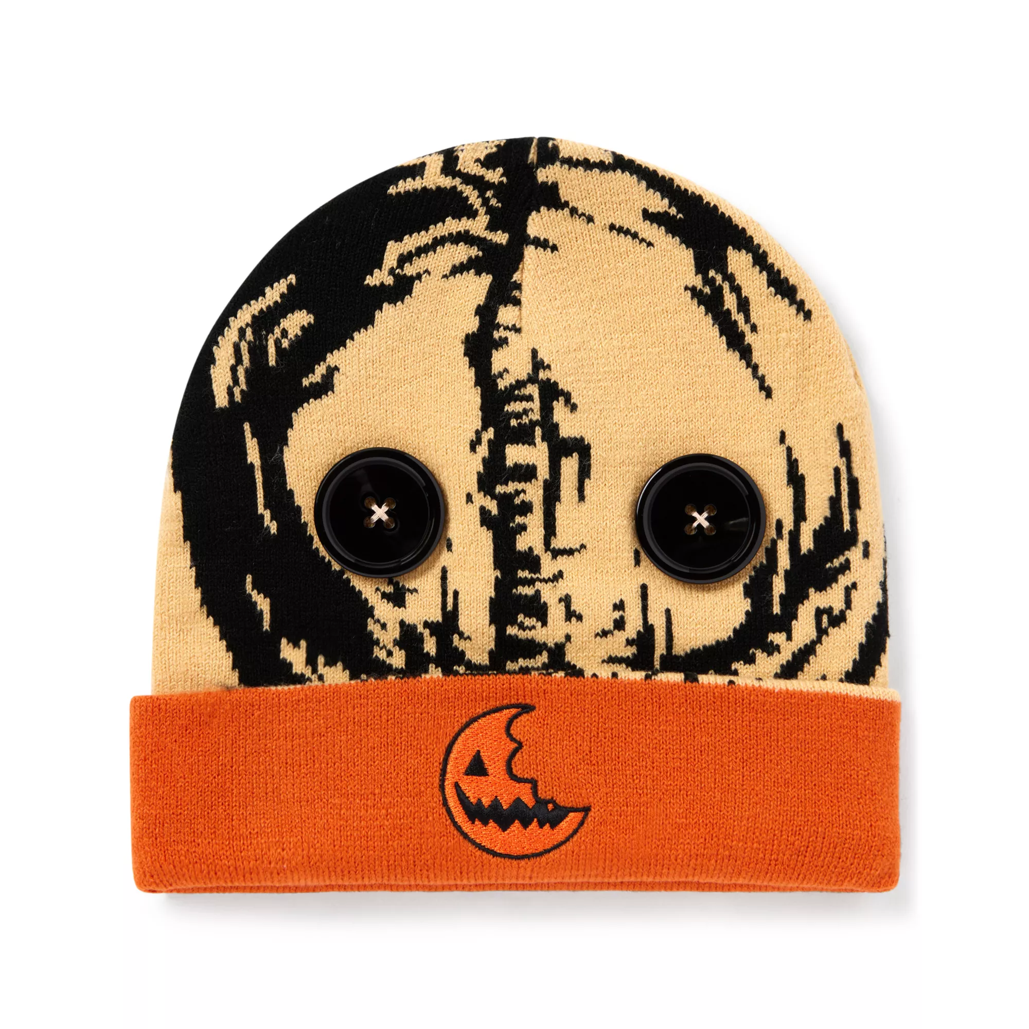 Sam Button Eyes Cuff Beanie Hat - Trick 'r Treat at Spencer's