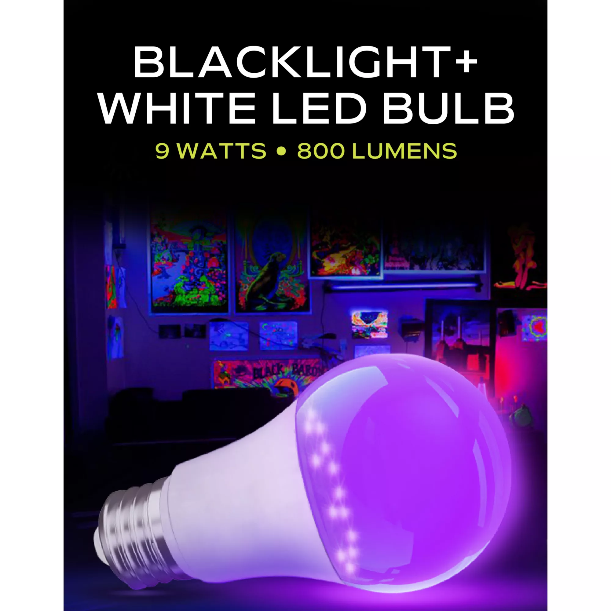 Black Light and White LED Light Bulb