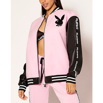 Pink Playboy Bunny Varsity Jacket Large - by Spencer's