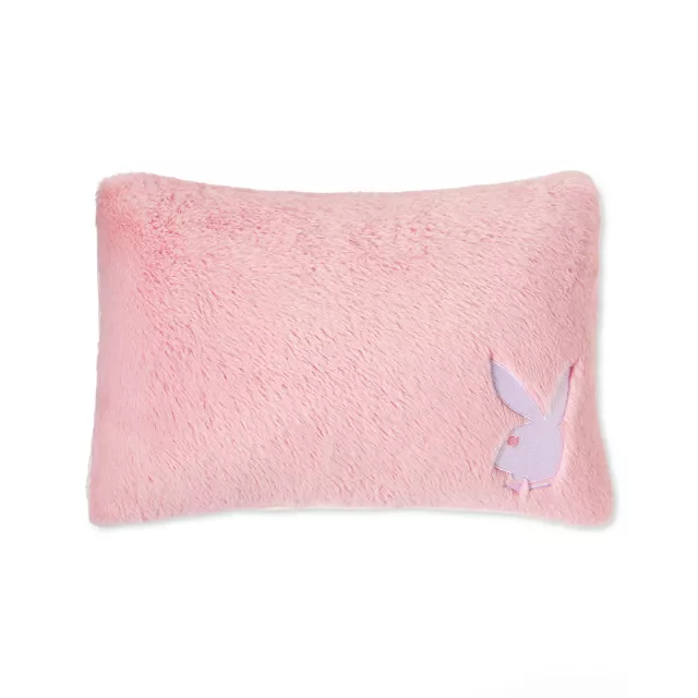 Pink Playboy Faux Fur Pillow at Spencer's