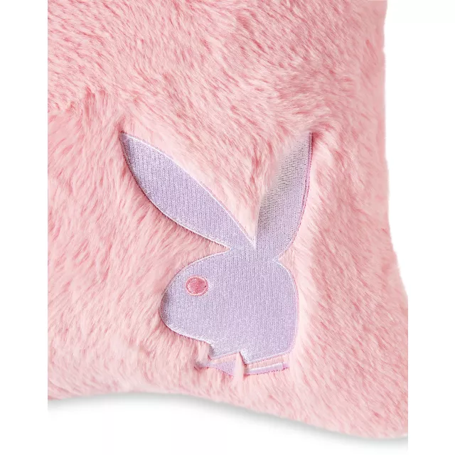 Pink Playboy Faux Fur Pillow at Spencer's