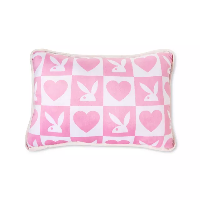 Pink Playboy Faux Fur Pillow at Spencer's