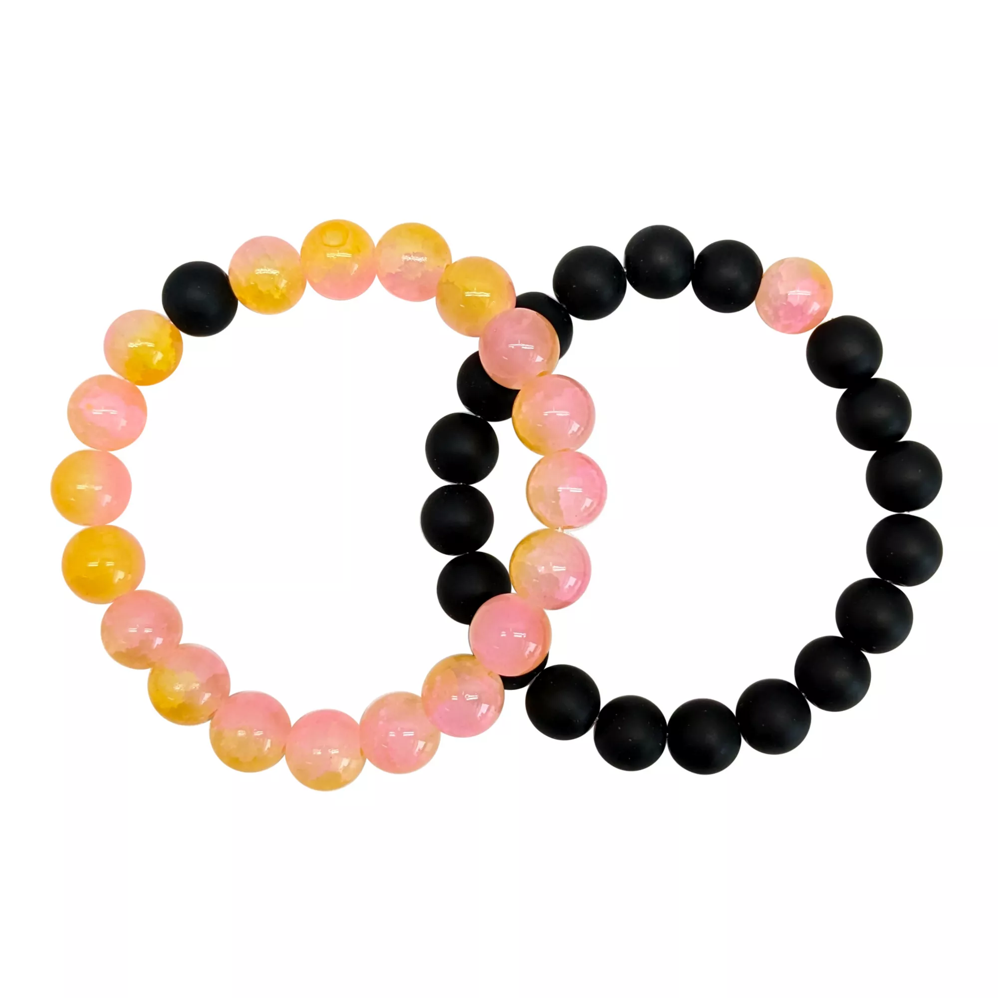 Peach and Black Long Distance Bracelets - 2 Pack at Spencer's