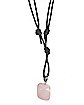 Rose Quartz Semi-Precious Stone Cord Necklace