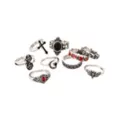 Multi-Pack Red and Black Gothic Rings - 9 Pack at Spencer's