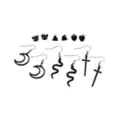 Multi-Pack Black Sword Moon and Snake Dangle and Stud Earrings - 6 Pack at Spencer's