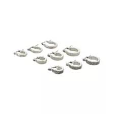Multi-Pack Silver Huggie Hoops - 9 Pack at Spencer's