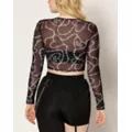 Fuck Off Barbed Wire Mesh Crop Top at Spencer's