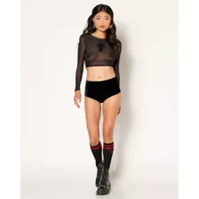 Cross Mesh Crop Top at Spencer's