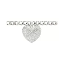 CZ Pave Heart Curb Chain Choker Necklace at Spencer's