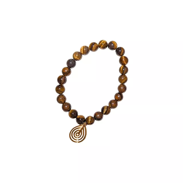 Semi-Precious Tiger's Eye Teardrop Bracelet at Spencer's