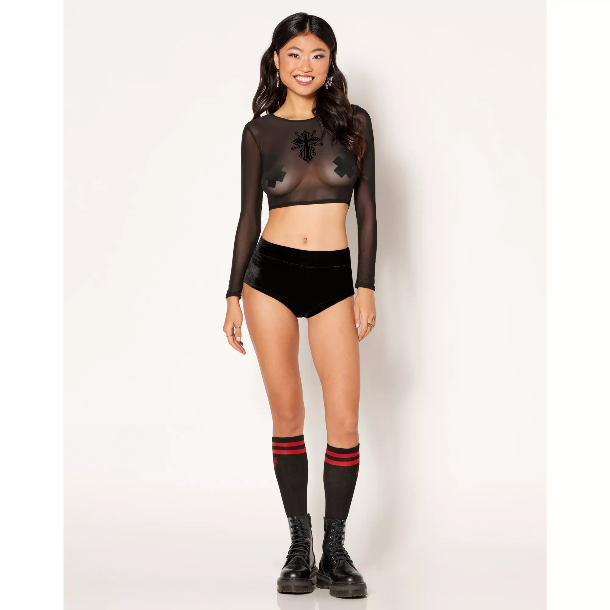 Black Booty Shorts at Spencer's