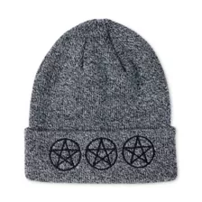 Triple Pentagram Knit Hat at Spencer's