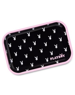 Black Playboy Allover Print Logo Tray