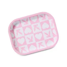 Pink and White Checker Playboy Tray at Spencer's