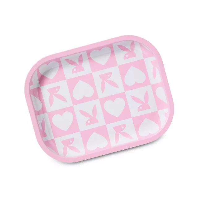 Pink and White Checker Playboy Tray at Spencer's