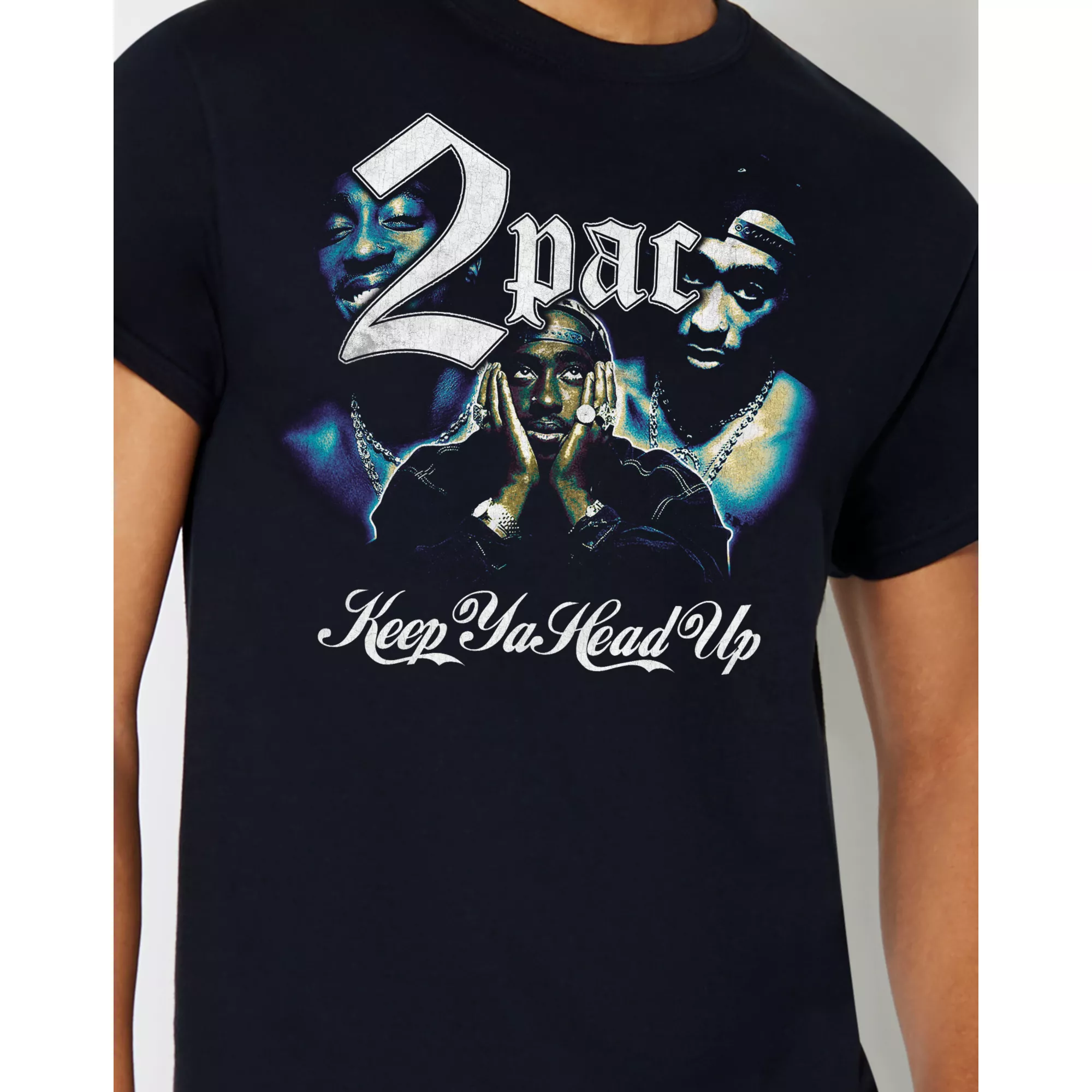 Black Tupac Keep Ya Head Up T Shirt at Spencer's