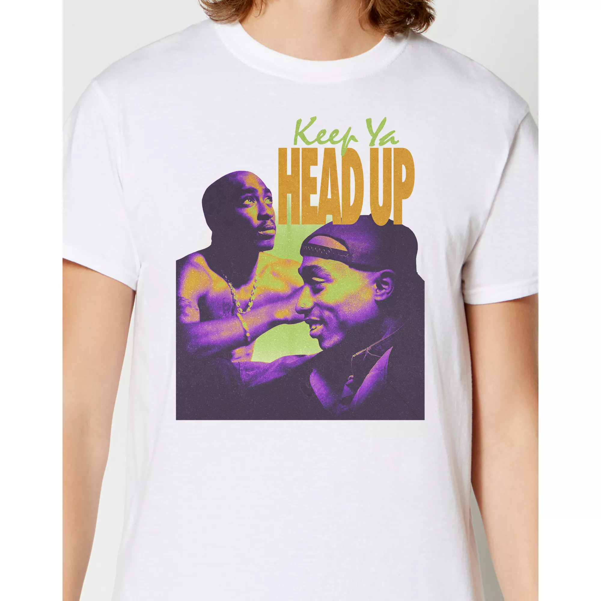 White Tupac Keep Ya Head Up T Shirt at Spencer's