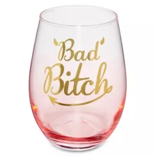 Pink Ombre Bad Bitch Stemless Wine Glass at Spencer's