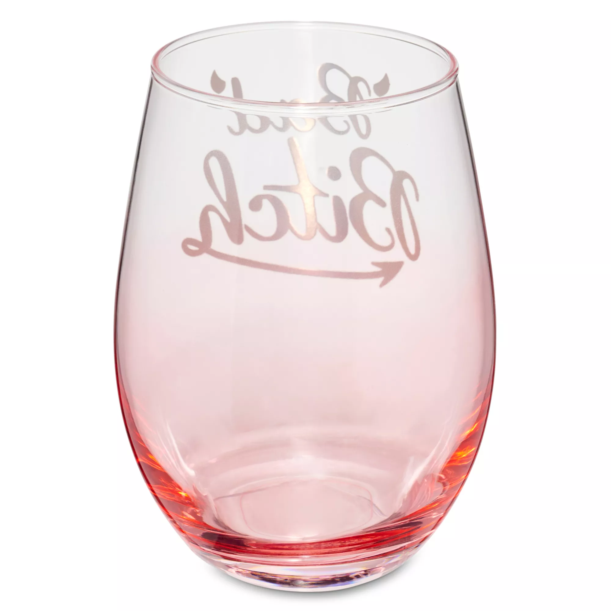 Pink Ombre Bad Bitch Stemless Wine Glass at Spencer's