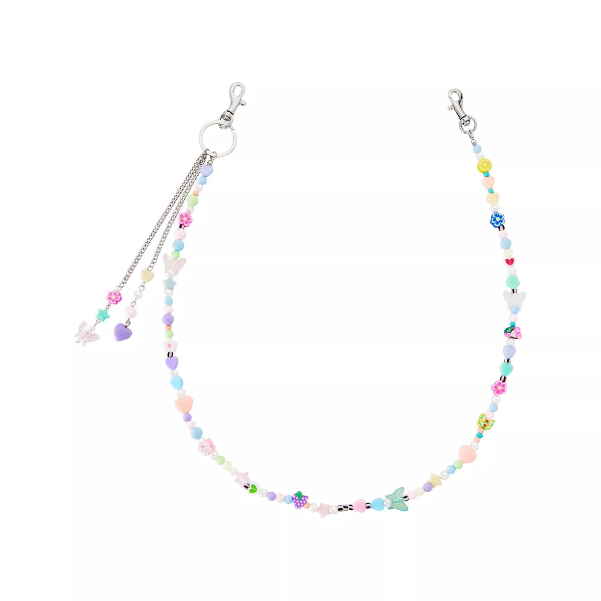 Cute Butterfly and Flower Beaded Wallet Chain at Spencer's