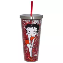 Betty Boop Glitter Cup with Straw - 20 oz. at Spencer's
