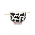 Cow Print Molded Bowl with Chopsticks - 15 oz. at Spencer's