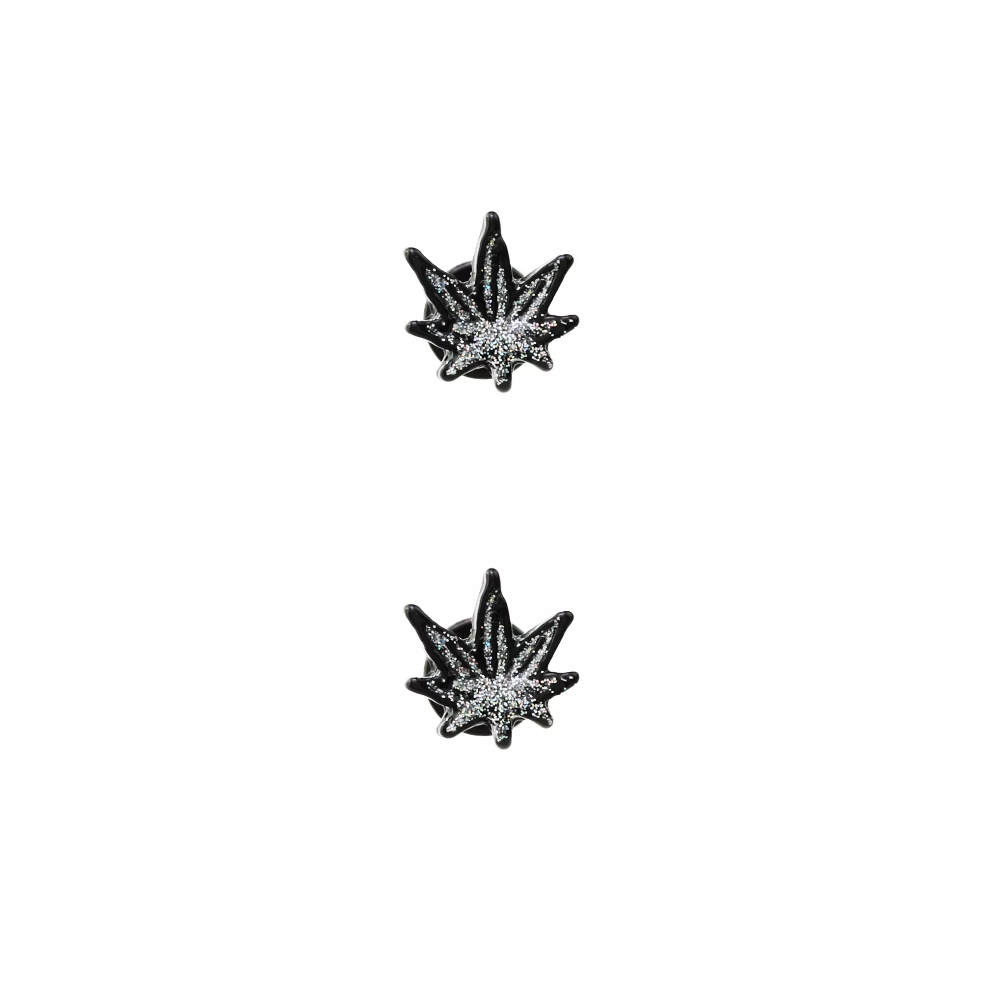 Black Glitter Weed Leaf Fake Plugs - 18 Gauge at Spencer's