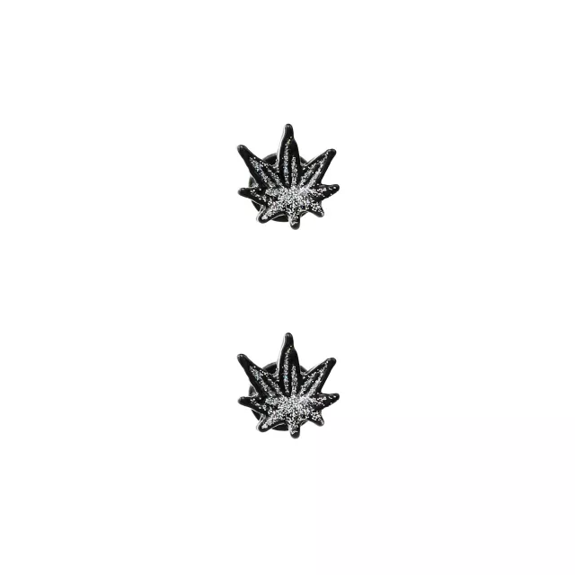 Black Glitter Weed Leaf Fake Plugs - 18 Gauge at Spencer's