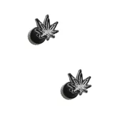 Black Glitter Weed Leaf Fake Plugs - 18 Gauge at Spencer's