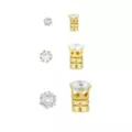 CZ Goldtone Magnetic Fake Earrings - 3 Pair at Spencer's