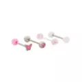 Multi-Pack Pink Butterfly Barbells 4 Pack - 14 Gauge at Spencer's