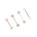 Multi-Pack Pink Butterfly Barbells 4 Pack - 14 Gauge at Spencer's