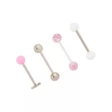 Multi-Pack Pink Butterfly Barbells 4 Pack - 14 Gauge at Spencer's