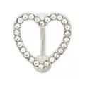 CZ Titanium Heart Belly Ring - 14 Gauge at Spencer's